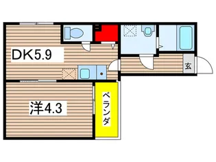 グラーナ千葉中央【8階】の間取り