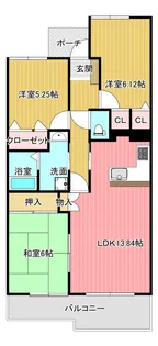 東峰マンション佐賀城内【3階】の間取り