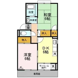 シャトーノールヴィラージ B【1階】の間取り