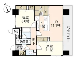 BANKARA PLACE【9階】の間取り