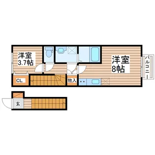 アンセル長町B【2階】の間取り