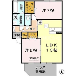 レーブ プレミール II番館【1階】の間取り