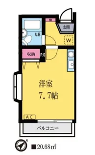 レーベンス八幡【3階】の間取り
