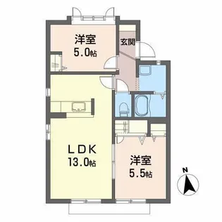 スカイ・リバー【1階】の間取り