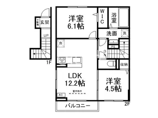 キャッスルヴュー山口【2階】の間取り