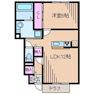 リッツハウスミノールII【1階】の間取り