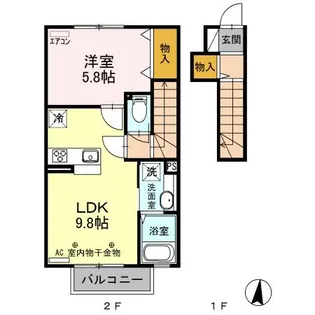 アオーラ泉 B【2階】の間取り