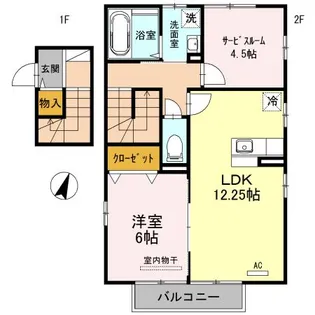 ローズコート加美【2階】の間取り