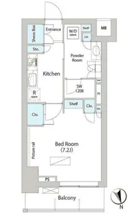 バウスフラッツ日本橋馬喰町【11階】の間取り