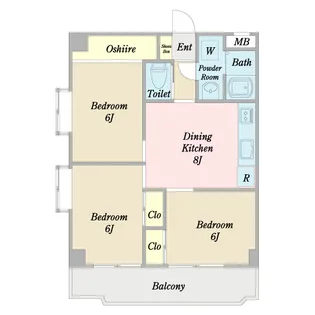 フラワーコーポ【4階】の間取り
