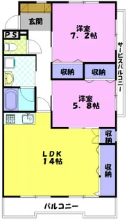 メゾンソレール【2階】の間取り