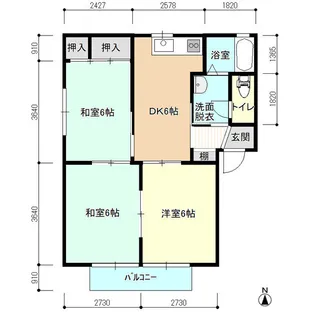 コーポING A・B棟【2階】の間取り