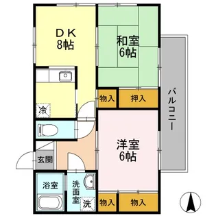徳島県阿南市那賀川町中島【アパート】の間取り
