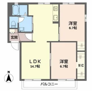 グリーンベールMAEDA A【1階】の間取り