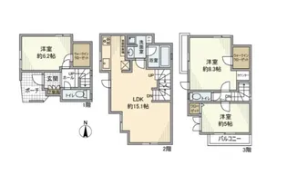 神奈川県横浜市神奈川区七島町【一戸建】の間取り