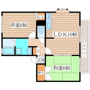 2LDKの間取り画像