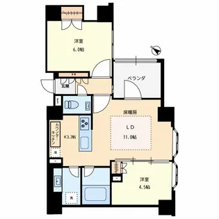 オークプレイス目黒行人坂【4階】の間取り