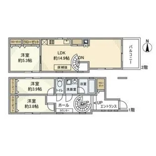 東京都杉並区高円寺南5【一戸建】の間取り