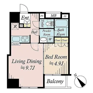 プレール・ドゥーク八丁堀【7階】の間取り