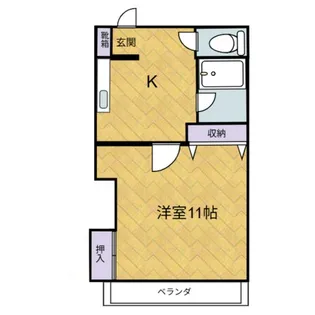 中須賀コーポII【1階】の間取り