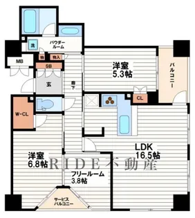 ブランズタワー大阪備後町【25階】の間取り
