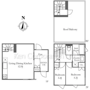 Nishiogi comichi terrace【1階】の間取り