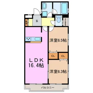 ヴェルジェ晃梅【3階】の間取り