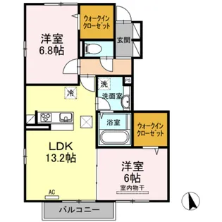 マイ・カーサ B棟【1階】の間取り
