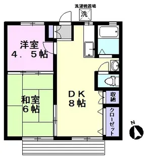 八柱ミナトハイツ【2階】の間取り