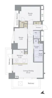 セントラルレジデンス西早稲田【6階】の間取り