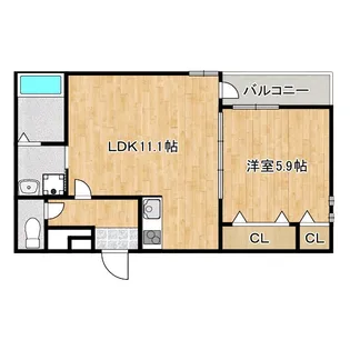 フジパレスシエスタ【1階】の間取り