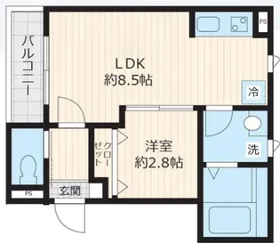 東京都目黒区洗足1【アパート】の間取り