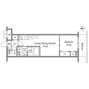 プライムガーデン若木【1階】の間取り