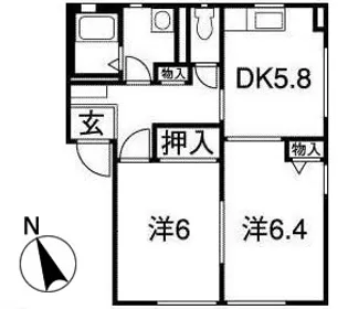 フラットウェル【1階】の間取り