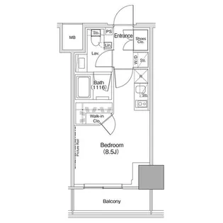 ザ・パークハビオ荏原中延駅前【4階】の間取り