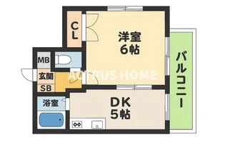 ジュネス北河堀【6階】の間取り