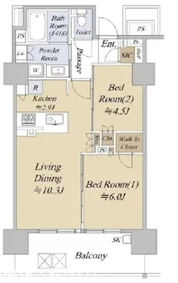 シティハウス巣鴨【12階】の間取り