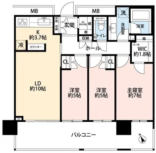 SKYZ TOWER & GARDEN【32階】の間取り