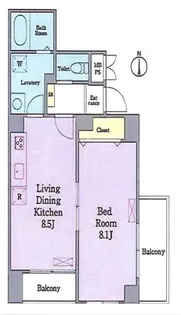 JUタワーフロントKINSHICHO【2階】の間取り