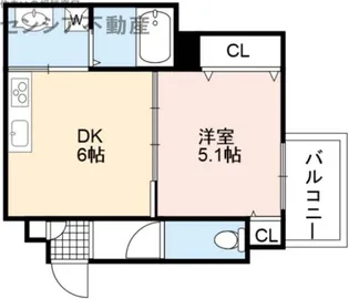クリエオーレ東中浜【2階】の間取り