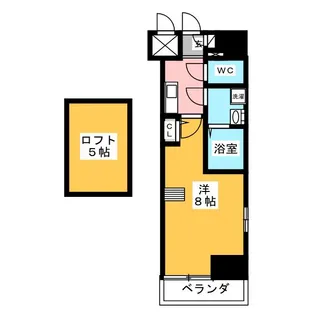 エステムコート名古屋栄デュアルレジェンド【8階】の間取り