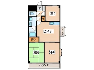 ア-クヒルズ佐須開成【2階】の間取り