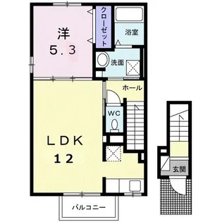 ルーベル久米B【2階】の間取り