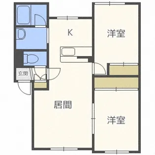 プランドール北27条【2階】の間取り