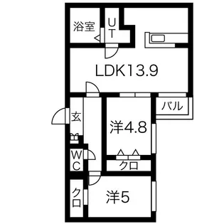 Peche山鼻 C【4階】の間取り