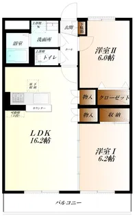 バルパレーニューハシモト WiFi対応【1階】の間取り