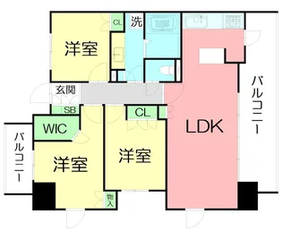 グランテム本厚木【5階】の間取り
