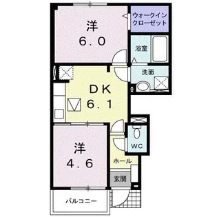 プランタン ソレイユD【1階】の間取り