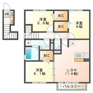 グレイスアベニュー一身田 B【2階】の間取り
