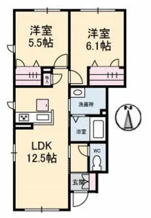 シャルマン A棟【1階】の間取り